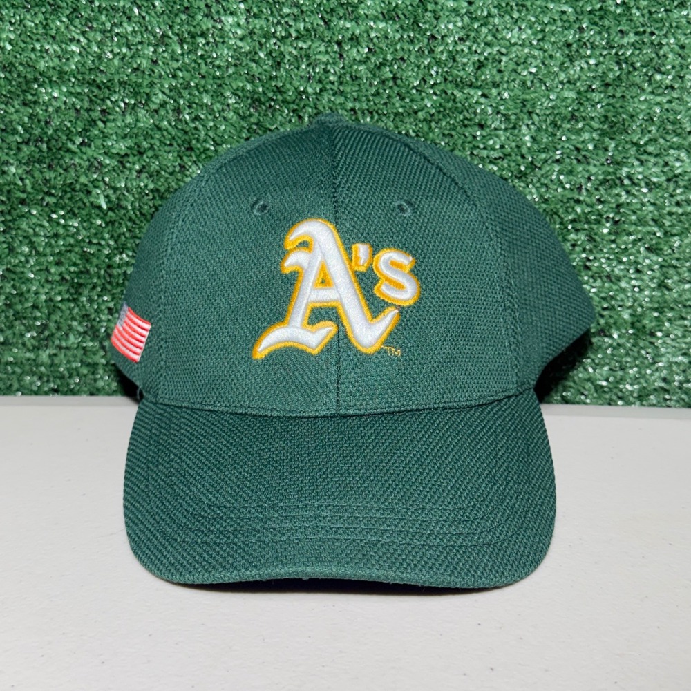 Oakland Athletics Hat Baseball Cap Green Adjustable American Flag BDA One Size